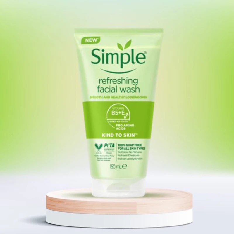 ژل شست‌وشوی صورت وفیس واش سیمپل مدل kind to skin حجم 150 میلی‌لیتر