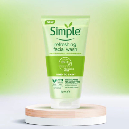 ژل شستوشوی صورت وفیس واش سیمپل مدل kind to skin حجم 150 میلیلیتر