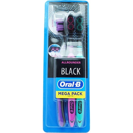 مسواک 3 عددی اورآل بی مدل Oral-B All Rounder black