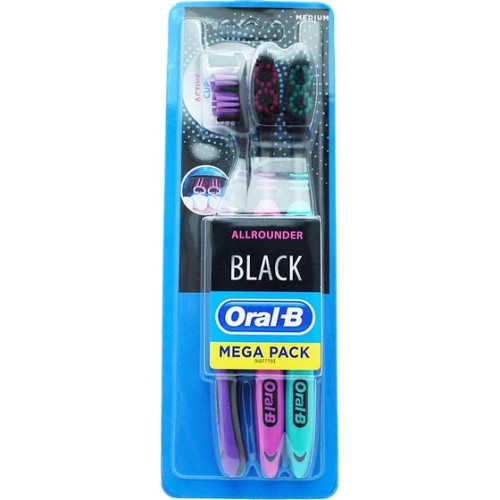 مسواک 3 عددی اورآل بی مدل Oral-B All Rounder black